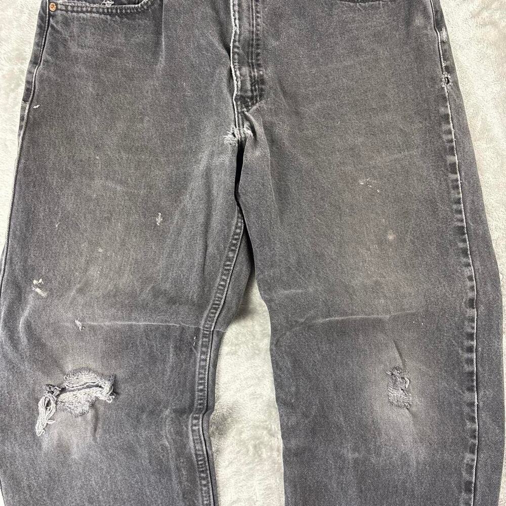 VTG 97 Levi’s 550 Relaxed Fit Jeans Men’s 36x32 {32x31.5} Faded Black Distressed - Picture 6 of 7